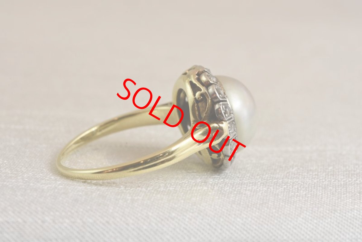 画像5: Sold GOLD,SV・パール・ダイヤモンドリング (5)