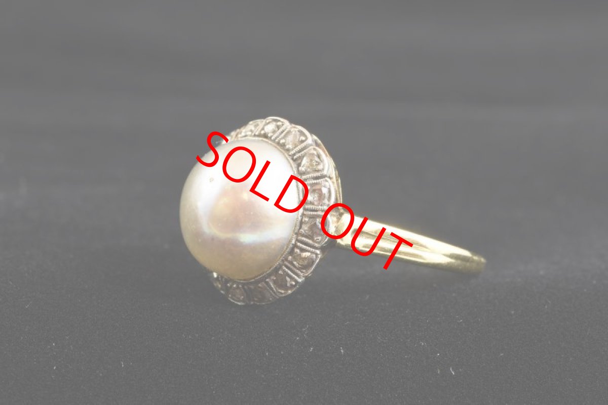 画像7: Sold GOLD,SV・パール・ダイヤモンドリング (7)