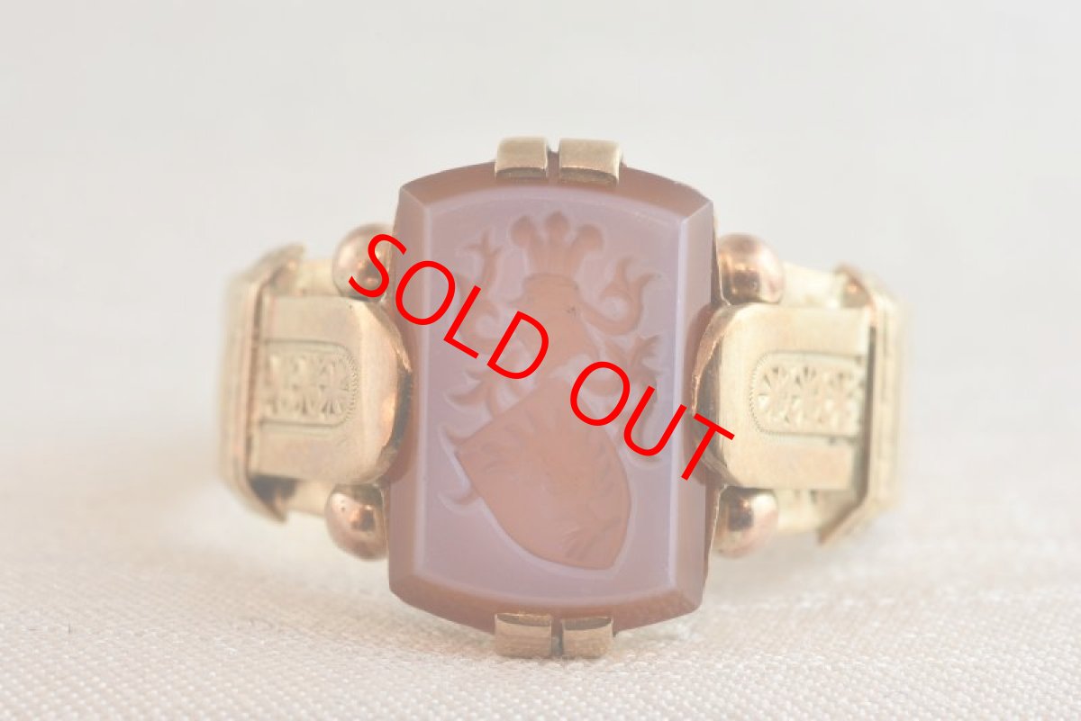 画像1: GOLD,カーネリアンインタリオリング (1)