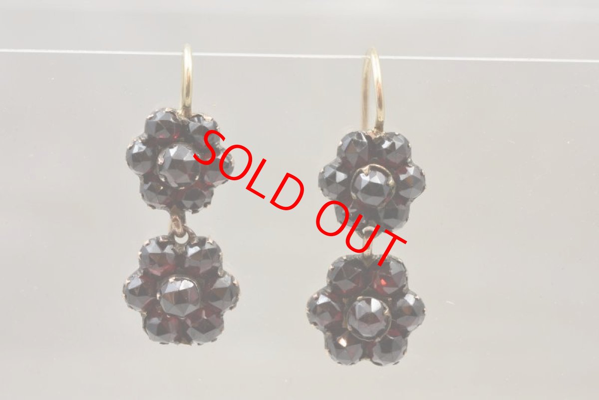 画像1: GOLD.ガーネットイヤリング (1)