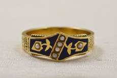 画像1: 14ct．パール エナメルリング (1)