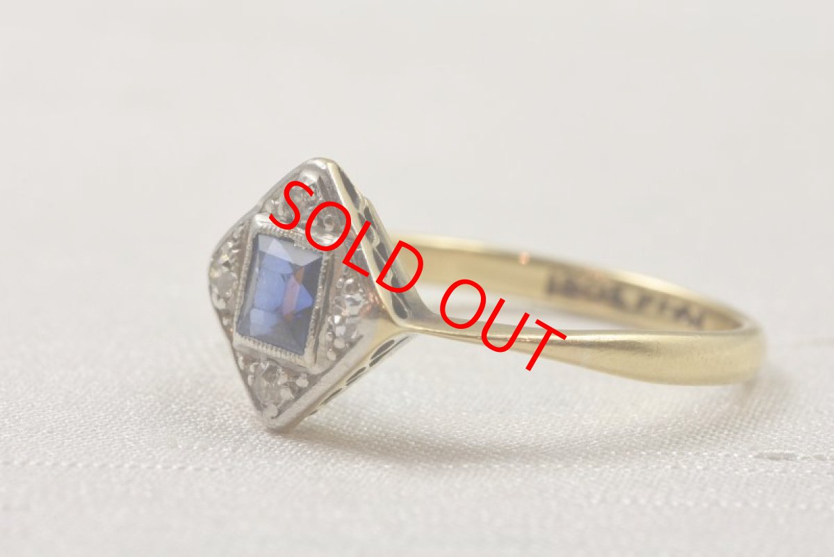 画像2: 18ct．ｐｔ．サファイア ダイヤモンドリング (2)