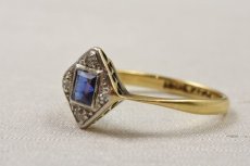 画像2: 18ct．ｐｔ．サファイア ダイヤモンドリング (2)