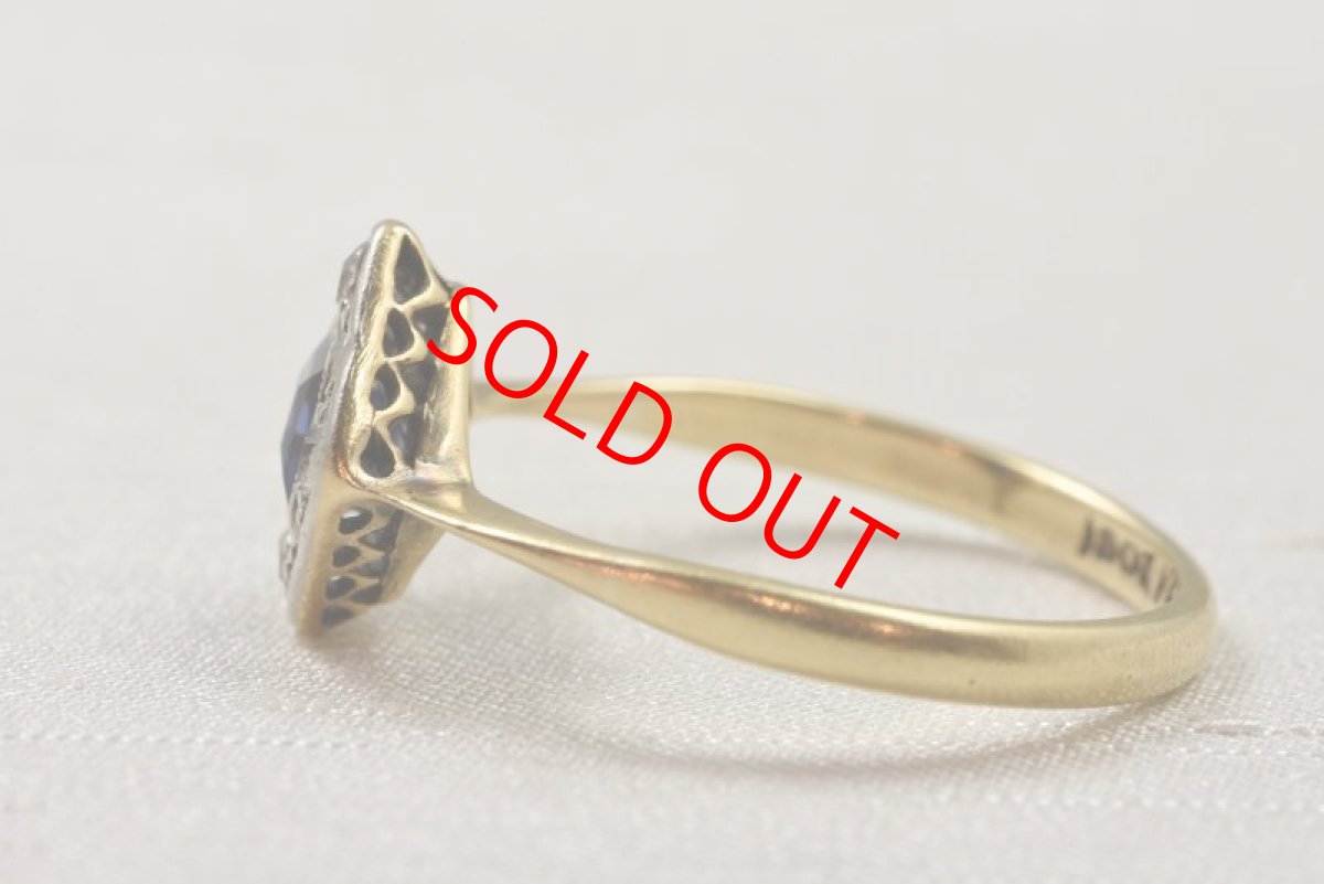 画像3: 18ct．ｐｔ．サファイア ダイヤモンドリング (3)