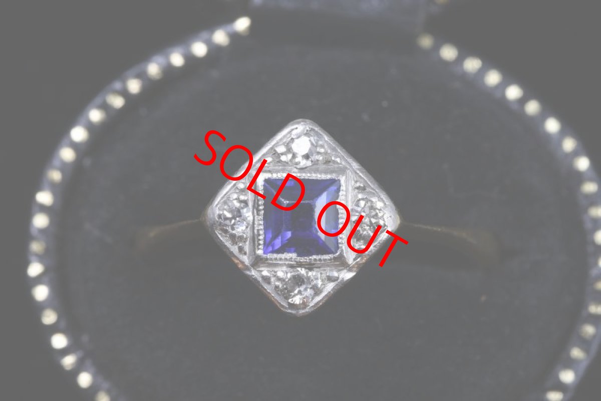 画像8: 18ct．ｐｔ．サファイア ダイヤモンドリング (8)