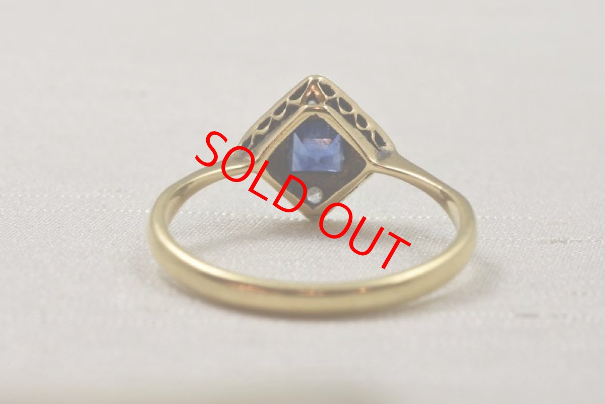 画像4: 18ct．ｐｔ．サファイア ダイヤモンドリング (4)