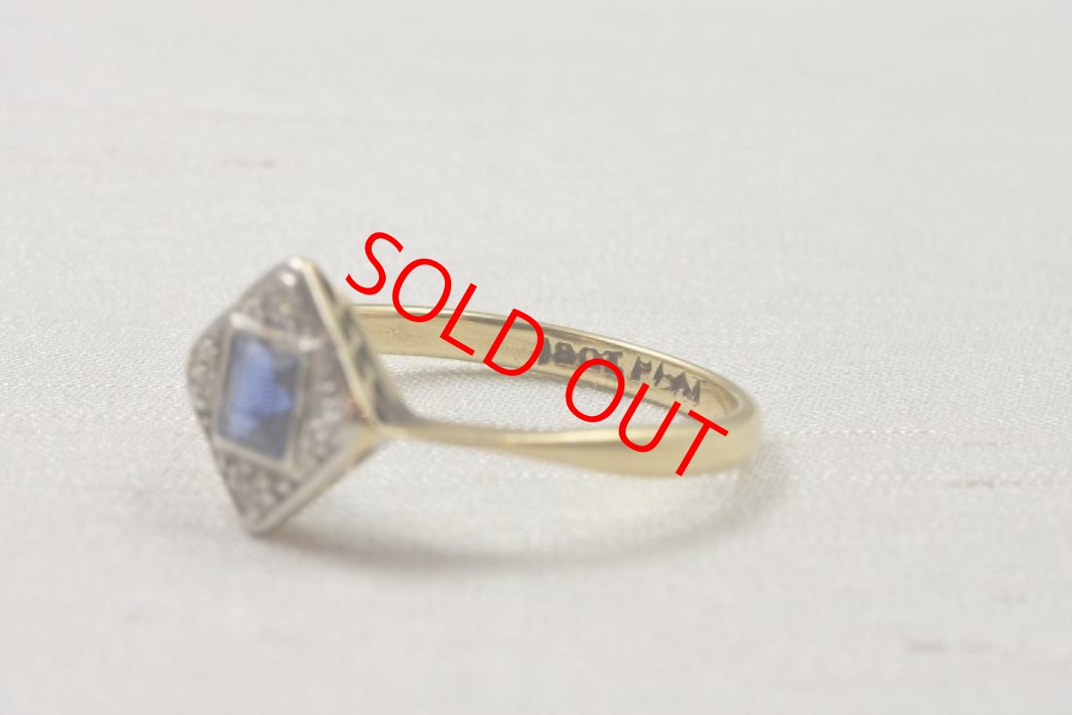 画像7: 18ct．ｐｔ．サファイア ダイヤモンドリング (7)