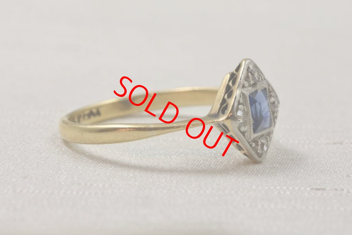 画像5: 18ct．ｐｔ．サファイア ダイヤモンドリング (5)