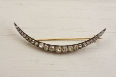 画像1: 18ct.sv.ダイヤモンドブローチ (1)