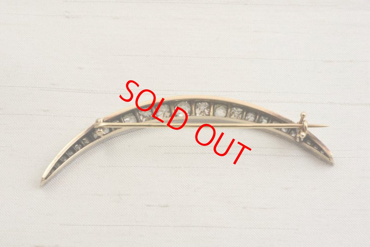 画像2: 18ct.sv.ダイヤモンドブローチ (2)