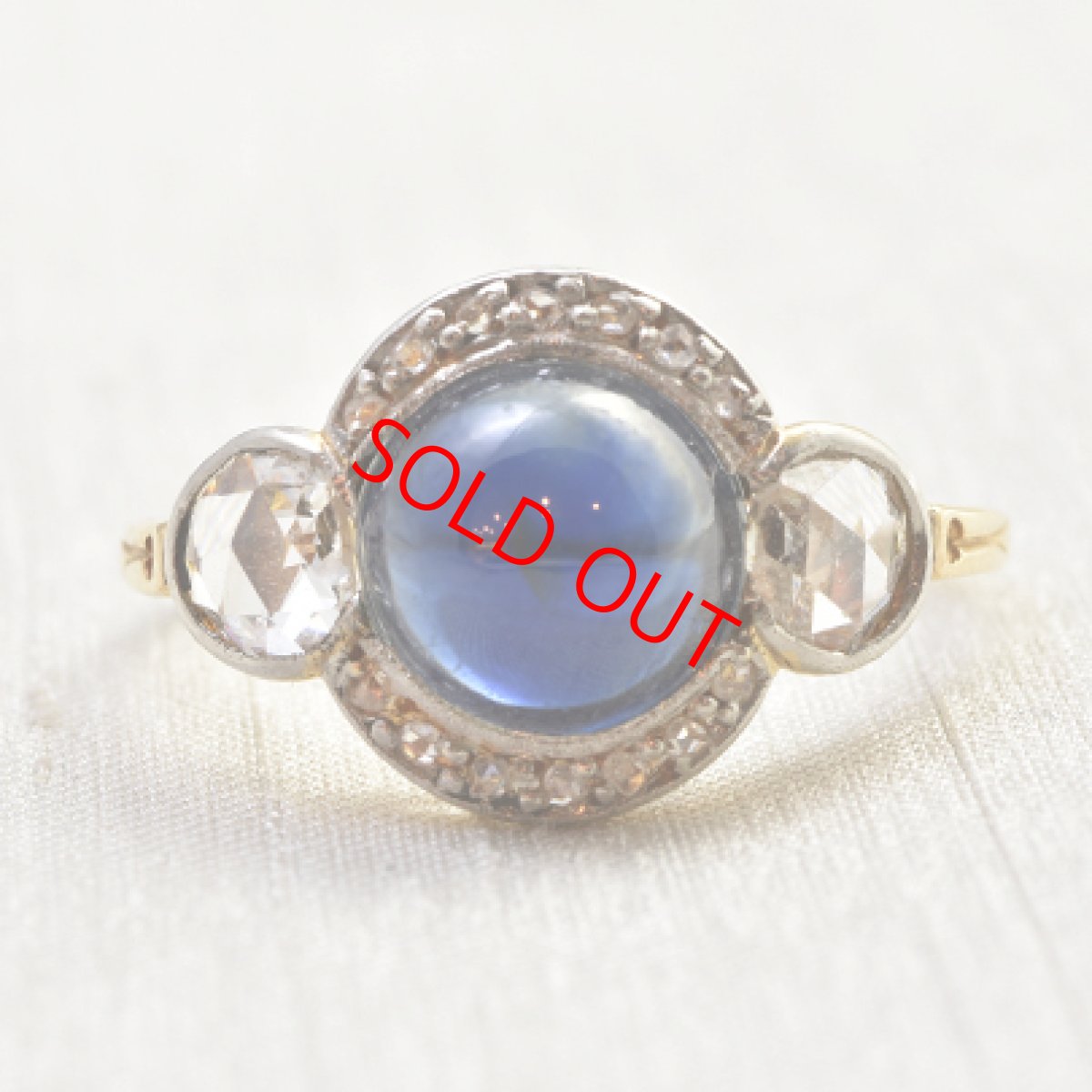 画像1: sold ゴールド・サファイア・ダイヤモンドリング　 (1)