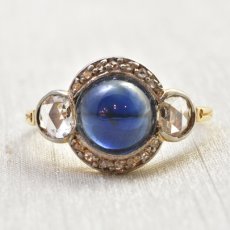 画像1: sold ゴールド・サファイア・ダイヤモンドリング　 (1)