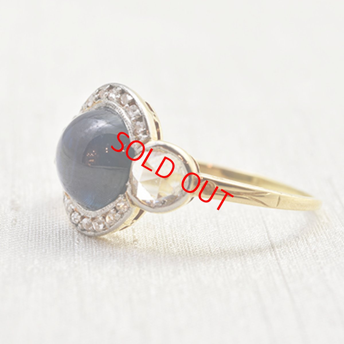 画像2: sold ゴールド・サファイア・ダイヤモンドリング　 (2)