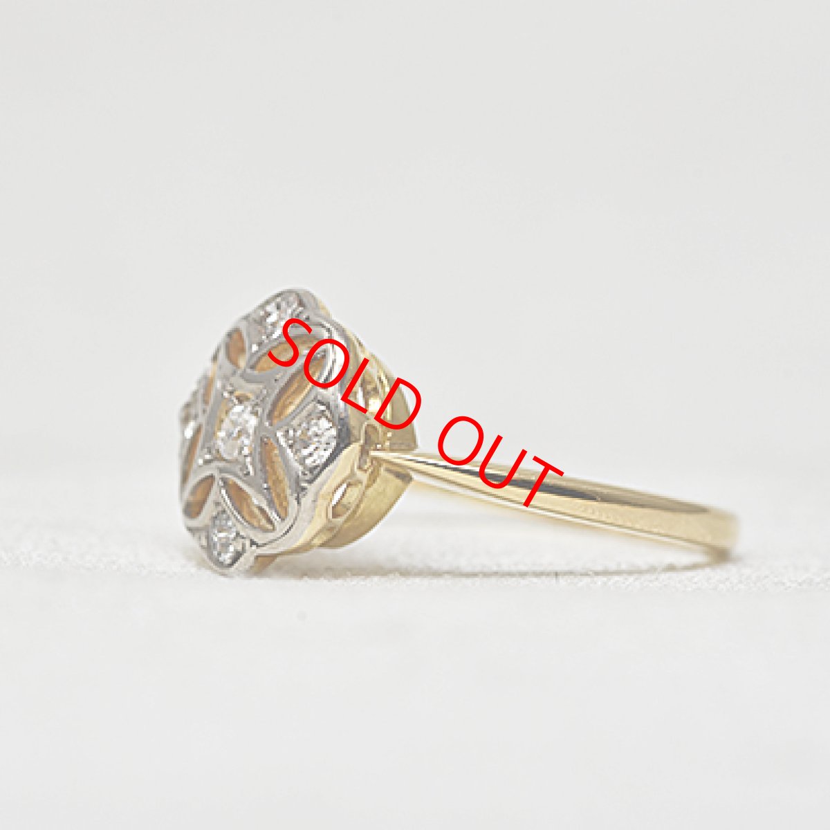 画像2: Sold　18ct, (wg) ダイヤモンドリング (2)