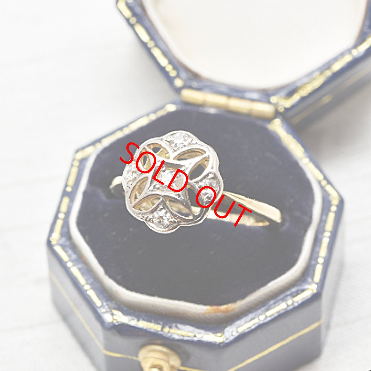 画像6: Sold　18ct, (wg) ダイヤモンドリング (6)