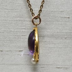 画像2: 14ct,アメシスト パール ペンダント (2)
