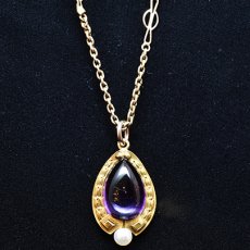 画像5: 14ct,アメシスト パール ペンダント (5)