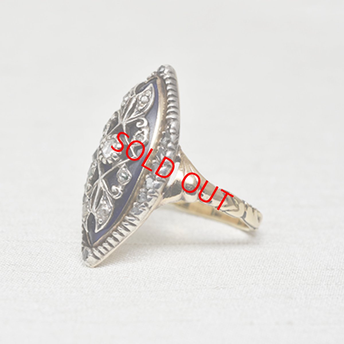 画像2: Sold 14ct・sv・ダイヤモンドリング (2)
