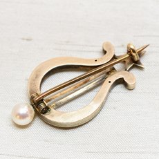 画像2: ゴールド・パール・コラル ブローチ (2)