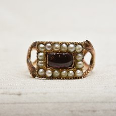 画像1: GOLD.ガーネット・パールリング  (1)