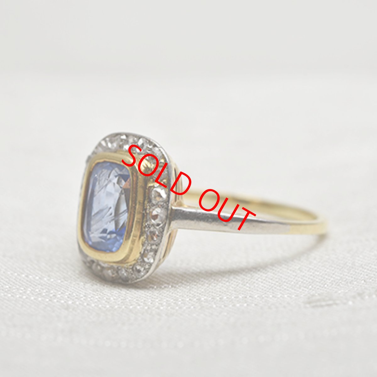 画像2: 18ct.サファイア・ダイヤモンドリング (2)