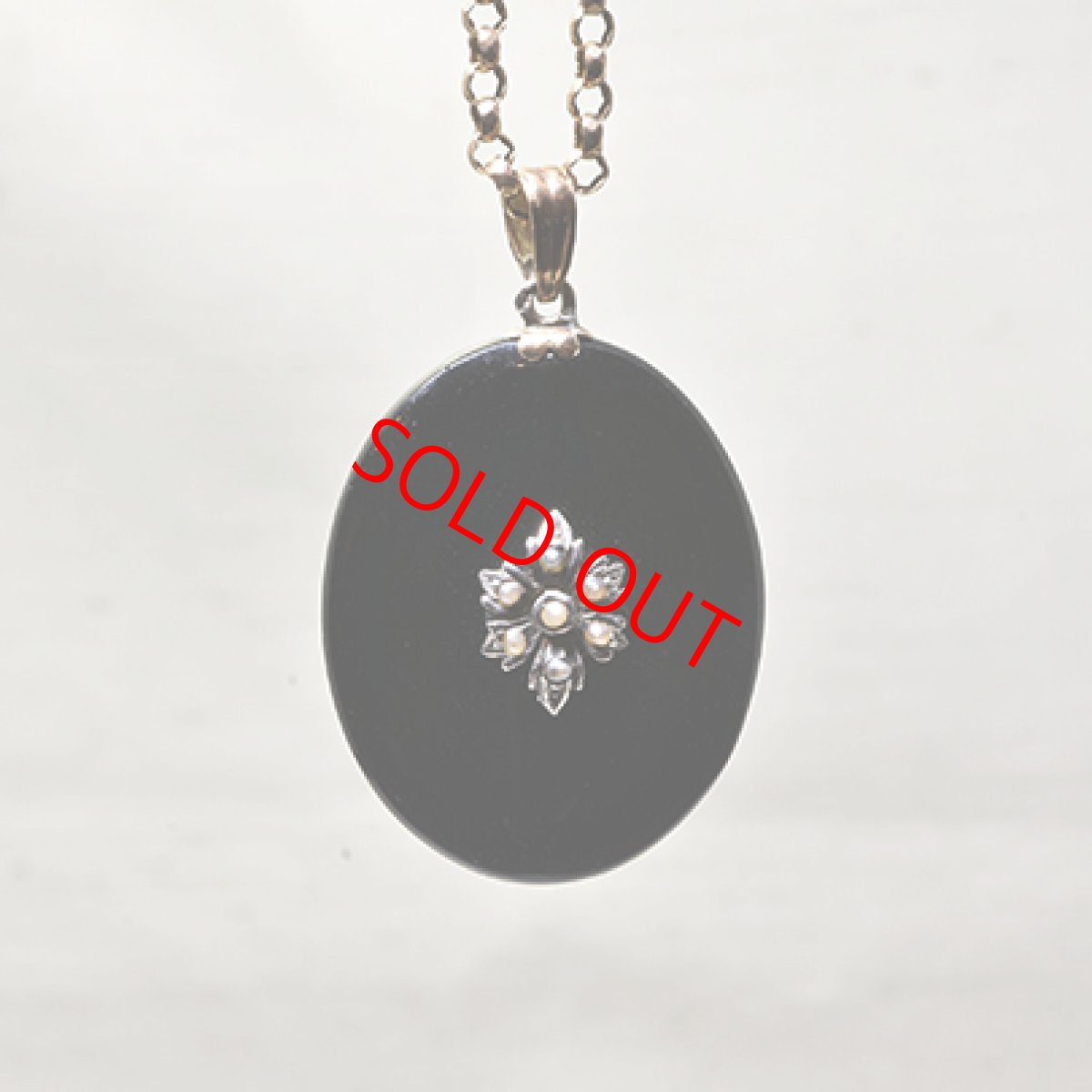 画像1: 14ctゴールド・シルバー・パール・グラスペンダント (1)