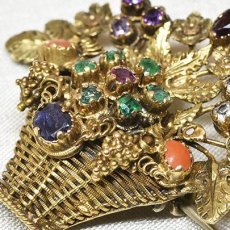 画像5: ゴールド・ルビー・エメラルド・サファイア・アメシスト・トパーズ・オレンジメノウブローチ (5)