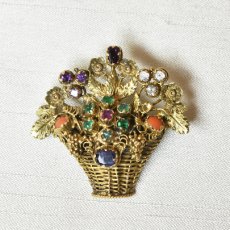 画像1: ゴールド・ルビー・エメラルド・サファイア・アメシスト・トパーズ・オレンジメノウブローチ (1)