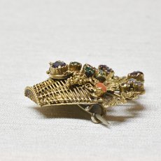 画像3: ゴールド・ルビー・エメラルド・サファイア・アメシスト・トパーズ・オレンジメノウブローチ (3)