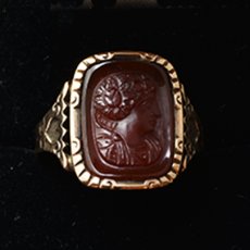 画像6: ＧＯＬＤ,メノウ カメオリング (6)