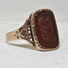 画像5: ＧＯＬＤ,メノウ カメオリング (5)