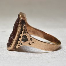 画像3: ＧＯＬＤ,メノウ カメオリング (3)