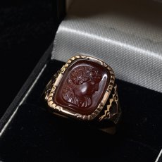 画像7: ＧＯＬＤ,メノウ カメオリング (7)