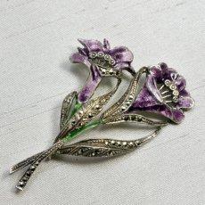 画像1: Sv.エナメルマルカジットブローチ　allice caviness (1)