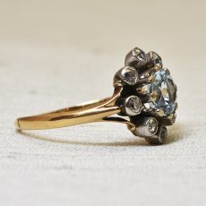 画像5: 14ct.sv.アクアマリン・ダイヤモンドリング (5)