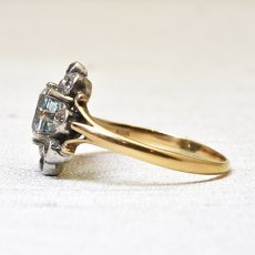 画像3: 14ct.sv.アクアマリン・ダイヤモンドリング (3)