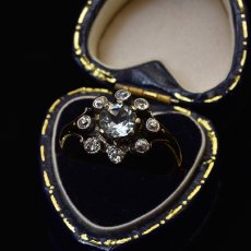 画像8: 14ct.sv.アクアマリン・ダイヤモンドリング (8)