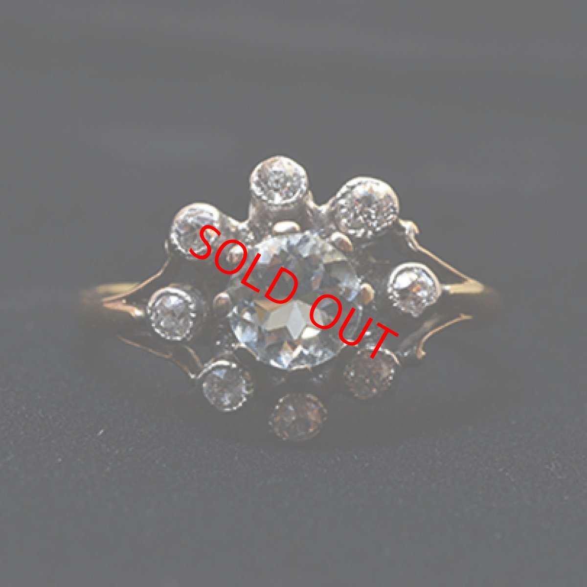 画像7: 14ct.sv.アクアマリン・ダイヤモンドリング (7)