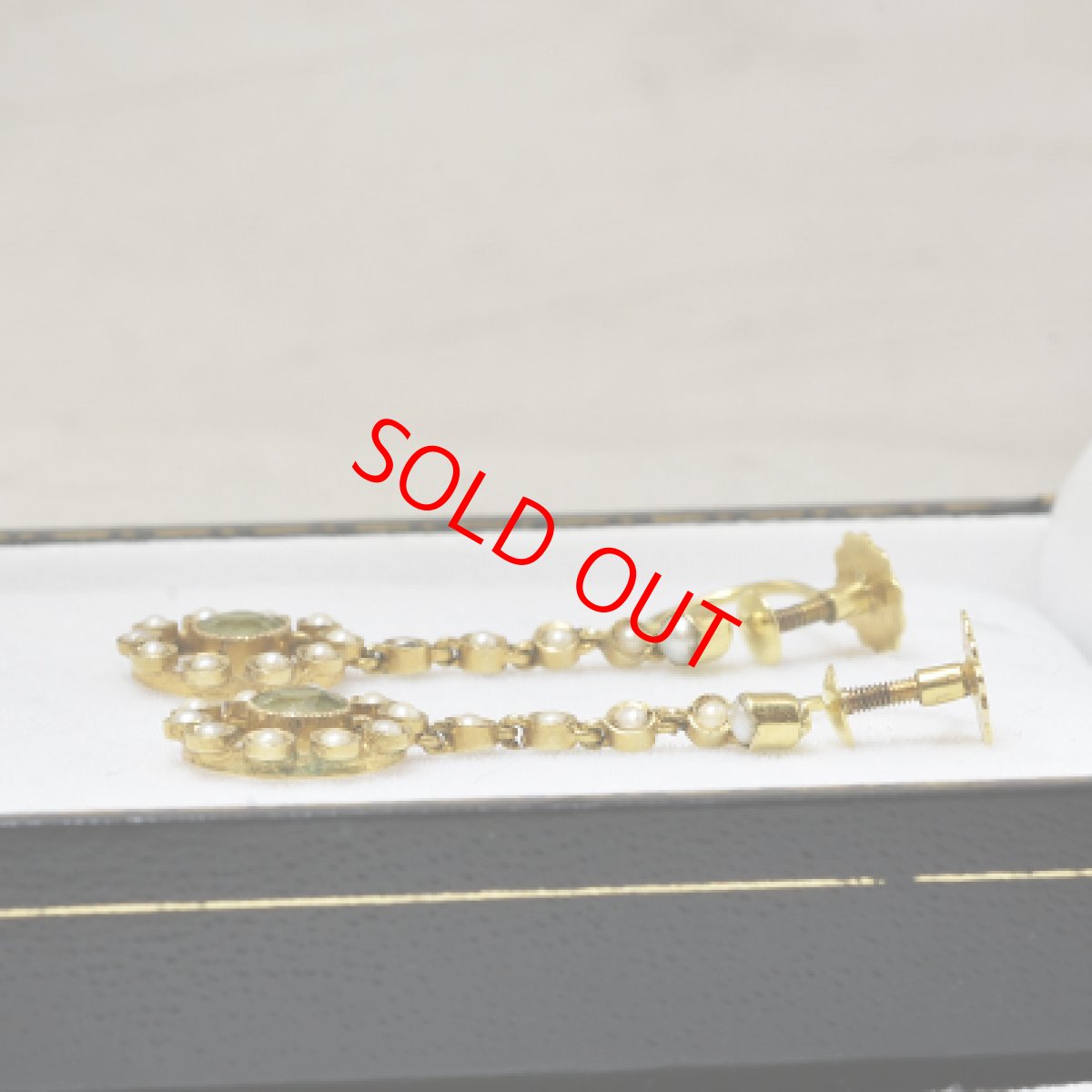 画像3: Sold 15ct．ペリドット・パールイヤリング (3)