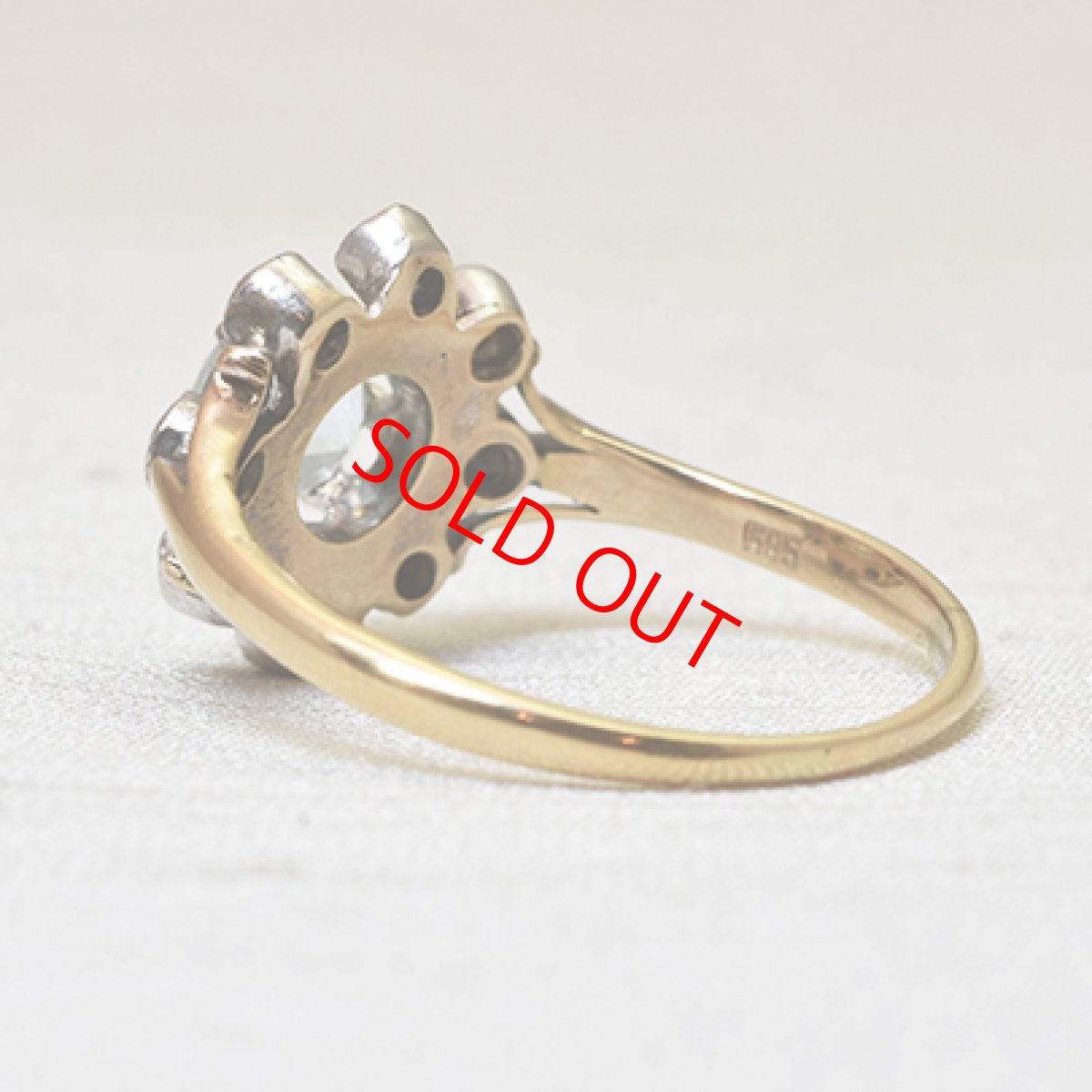 画像4: 14ct.sv.アクアマリン・ダイヤモンドリング (4)