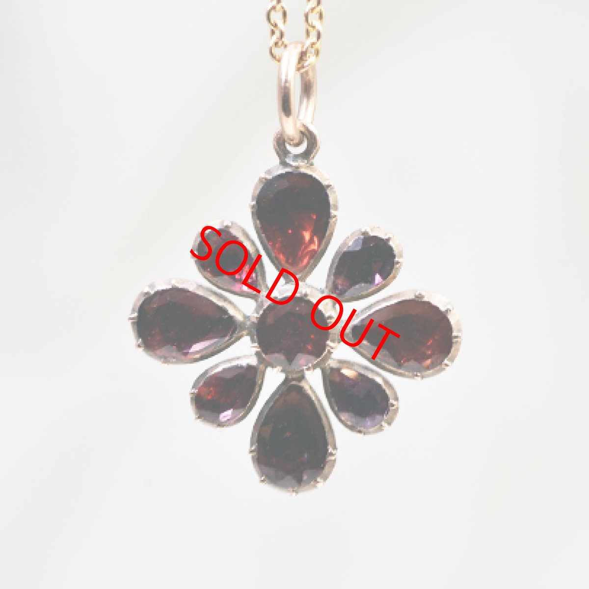 画像1: ゴールド・ガーネットペンダント (1)