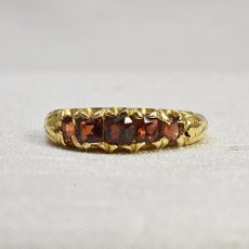 画像1: ゴールド.ガーネットリング 商談中 (1)