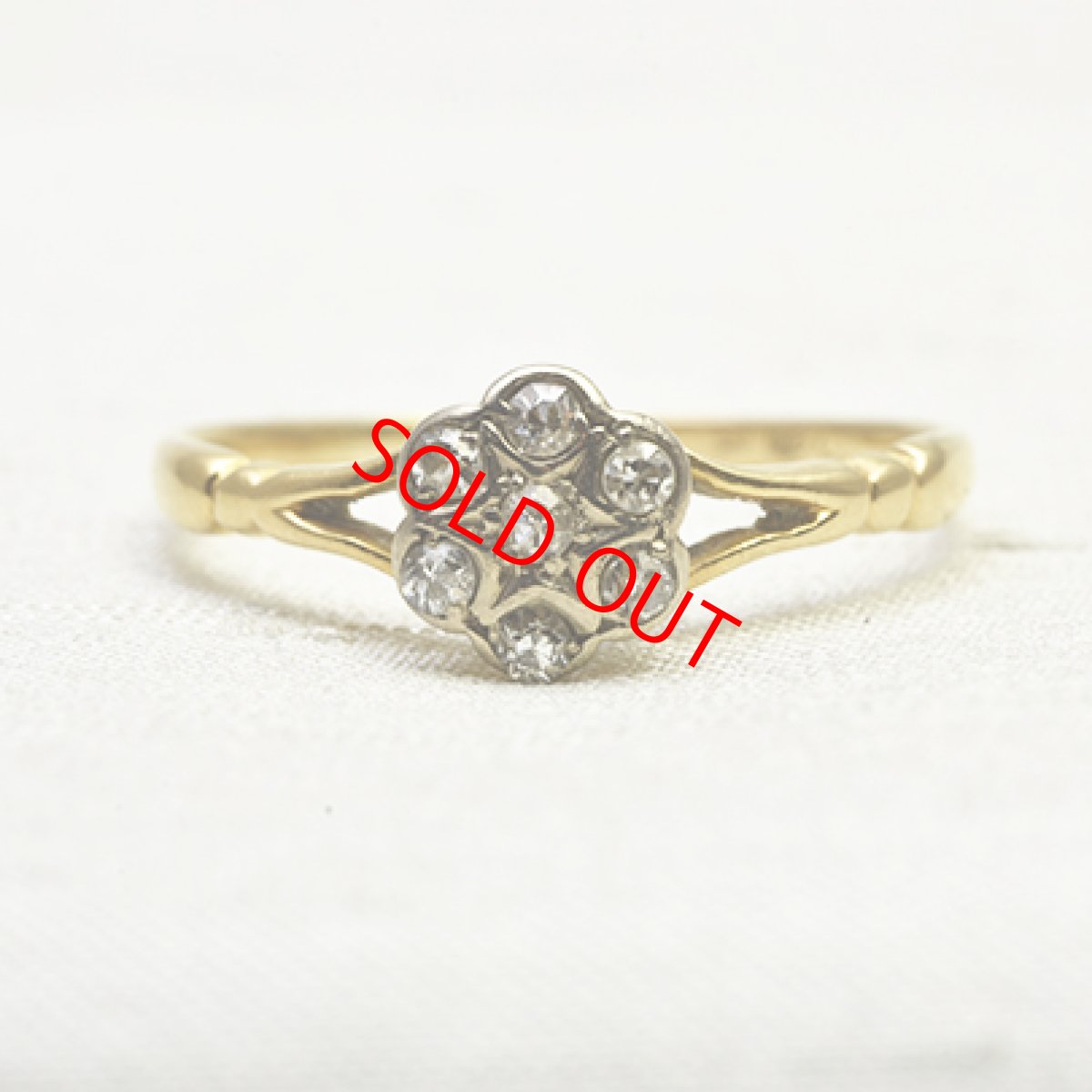 画像1: 18ct.(pt)ダイヤモンドリング (1)