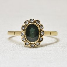 画像1: 14ct。サファイア・ダイヤモンドリング (1)