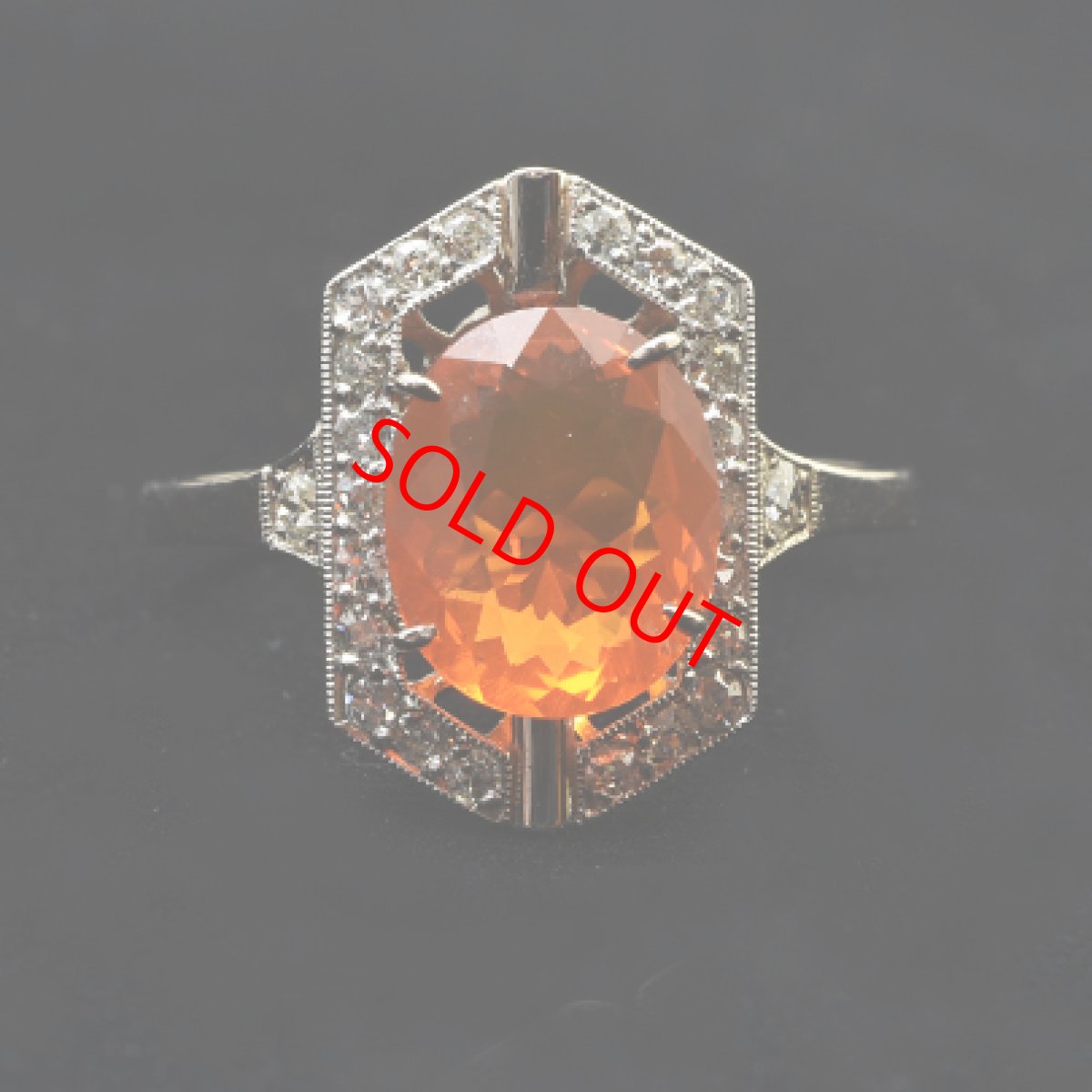 画像7: ゴールド・（ｐｔ）チェリーオパール・ダイヤモンドリング (7)