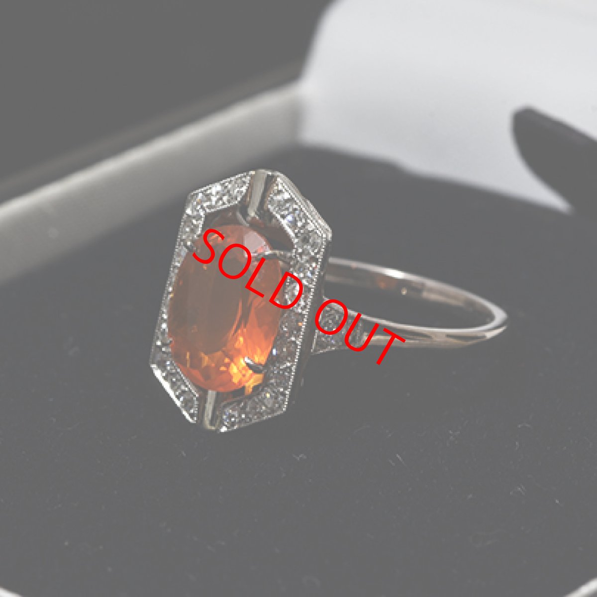 画像8: ゴールド・（ｐｔ）チェリーオパール・ダイヤモンドリング (8)