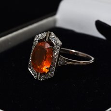 画像8: ゴールド・（ｐｔ）チェリーオパール・ダイヤモンドリング (8)