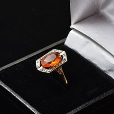 画像9: ゴールド・（ｐｔ）チェリーオパール・ダイヤモンドリング (9)