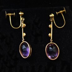 画像4: 9ct.アメシスト・パールイヤリング (4)