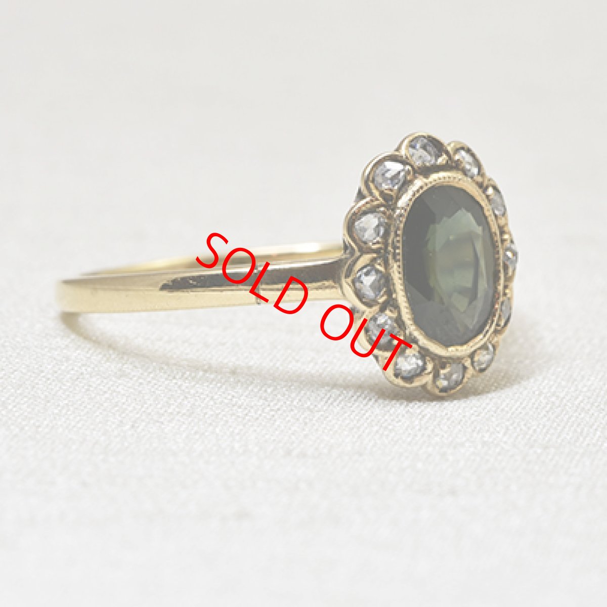 画像5: 14ct。サファイア・ダイヤモンドリング (5)